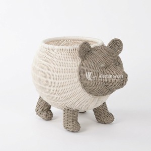 Panier de rangement en rotin moderne et écologique en forme d'animal, tressé à la main, organisateur en osier, porte-jouets pour la décoration de la chambre d'enfant et de la crèche - Product Image 3