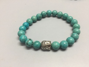 Gemstone Crystal Turquoise Buddha <b>Bracelet</b> Handmade Agate Jewellery for Gift Genuine Beaded <b>Bracelets</b> From Amayra Crystal Export - Product Image 1