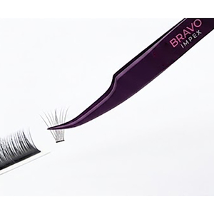 แหนบถอนขนตามืออาชีพสีดำแหนบถอนขนตาสีม่วงแบบสแตนเลสกันลื่น - Product Image 5