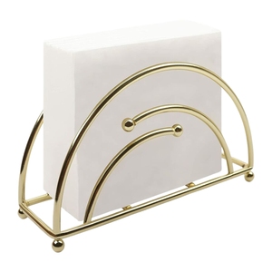 Modern Metal Wire Napkin Holder with Wooden Base Flat <b>Paper</b> <b>Tissue</b> Dispenser Stand Tabletop Decorative Napkin Rack for Kitchen - Product Image 2