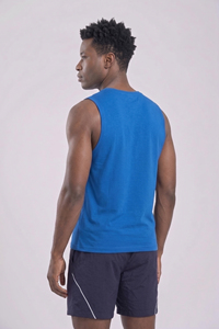 T-shirt sans manches pour homme, idéal pour la gym, le yoga et l'exercice, coupe sportive, en polyester écologique, col rond, haut de sport pour homme - Product Image 4