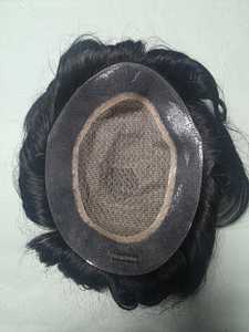 Miraj 8x6 für Lace Indian Hair Echthaar-Toupet Body Wave Deep Wave Remy Haarverlängerung Naturschwarz - Product Image 4