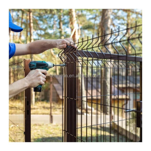 An ninh hàng rào kim loại vườn hàng rào Bảng điều chỉnh thép ngoài trời 3D cong hàn dây lưới hàng rào - Product Image 2