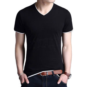 Camisetas Casuales al por Mayor para Hombre y Mujer, 100% Algodón, Corte Regular, Diseño Liso, Cuello en V, Precio Económico, Personalizables - Product Image 6