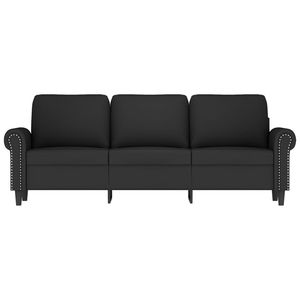 Sofá Rectangular de 3 Plazas en Terciopelo Negro para Sala de Estar - Product Image 3
