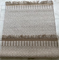 Moderner Indischer Handgewebter Jute-Teppich mit ZIG-ZAG-Muster, Dünn, Flach, Rutschfest, Wendbar für Gewerbe und Privat