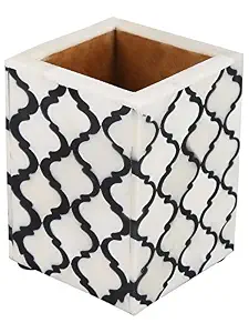 Soporte para bolígrafos con incrustaciones de hueso, florero de mesa de hierro hecho a mano para bodas, diseño costero - Product Image 4