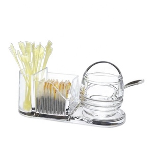 Clear Acrylic Plastic Kitchen Milk and <b>Sugar</b> Storage Set with Modern Multifunction Design - Product Image 3