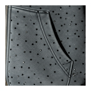 Parche Bordado Personalizado con Pedrería de Gran Tamaño, Logotipo de Ropa Deportiva de Algodón Terry, Estilo Urbano, Efecto Desgastado por el Sol, Servicio OEM - Product Image 5