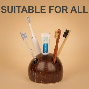 Coconut Natural Wood Round <b>Toothbrush</b> <b>Holder</b> Home Decoration for All <b>Toothbrushes</b> <b>and</b> <b>Toothpaste</b> - Product Image 1