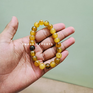 Bracelet jonc rond en résine jaune fait main avec modèle d'ange, bijoux de mode pour femmes et filles - Product Image 4