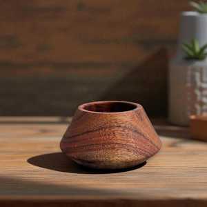 Hand Carved Acacia Wood Tealight Holder: Rustic Christmas Decor - Product Image 5