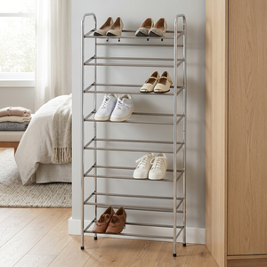 Modern Portable 8-Tier DIY Metal Shoe Rack Simple Home Furniture for Entry - Product Image 1