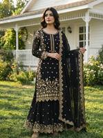 Ensemble de costume 3 pièces en faux georgette haute densité de qualité supérieure, doublure en micro-coton respirante, tissu fluide pour l'automne