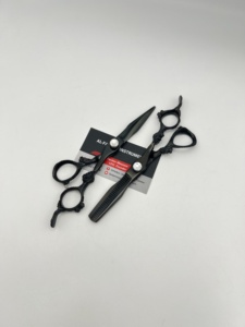Black Plasma Color Hair Cutting <b>Scissors</b> Set Adjustable Screw Dragon Handle Thinning Straight Barber Salon Use Shears - Product Image 3