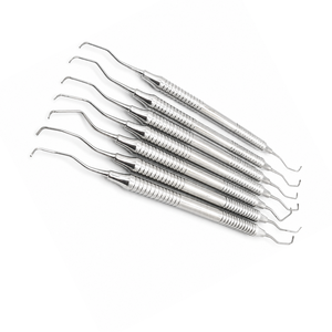 Instrument de remplissage dentaire en résine, applicateur composite à double extrémité avec manche moleté en acier inoxydable - Product Image 1