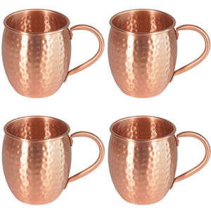 Ensemble de 4 tasses à Moscow Mule en cuivre pur, finition martelée à la main, écologiques, pour mariage, bar à domicile, prix raisonnable - Product Image 1