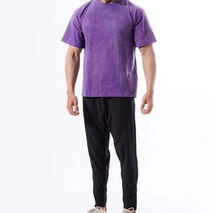 T-shirt en coton 100% de bonne qualité, effet délavé à l'acide, style streetwear, logo personnalisé, coupe ample - Product Image 5