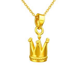 Collar con Colgante de Corona de Plata de Ley 925, Collar con Dije de Corona de Rey y Reina Hecho a Mano, Regalo de Joyería para Mujeres y Hombres - Product Image 1