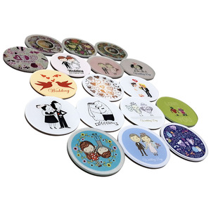 Magnets de réfrigérateur ronds élégants en acrylique – Autocollants magnétiques colorés pour décoration de mariage - Product Image 6