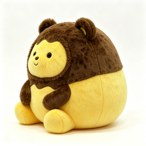 Peluche lion douce personnalisée, peluche lion avec bras et jambes moelleuses, peluche lion ronde avec crinière brune, peluche lion jaune. - Product Image 5