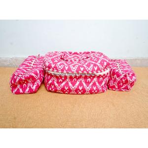 New Arrival Wholesale Handcrafted Tassel Printed Pure 100% Cotton Zipper Closure <b>Small</b> Eco-Friendly Cosmetic Organizer Bag - Product Image 1
