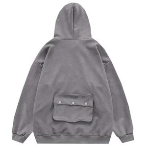 Sudadera con Capucha de Moda Urbana Y2K, 100% Algodón, Estampado de Espiral, con Cierre, de Alta Calidad, Estilo Vintage Americano, Térmica, para Hombre - Product Image 3