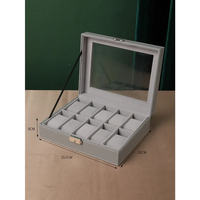 Boîte à montre en carton réutilisable haut de gamme avec logo personnalisé imprimé en relief, finition bronzée, revêtement UV, doublure en éponge, étuis cadeaux portables pour hommes