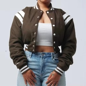 High Street Stylish Fashionable <b>Womens</b> <b>Light</b> Weight Cotton Raw Regular Varsity <b>Jackets</b> Eco-Friendly Windproof Breathable Quick - Product Image 5