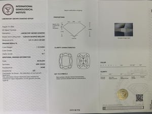 Diamantes Sueltos al por Mayor, Corte Cojín de 1.13ct, Certificados por IGI, Claridad VVS, Diamantes Blancos CVD Cultivados en Laboratorio - Product Image 4