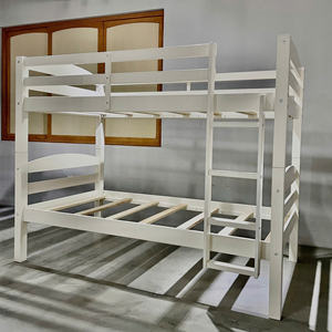 Cama Litera Minimalista Personalizable en Blanco y Espresso, Muebles de Madera para Dormitorio Infantil - Product Image 1