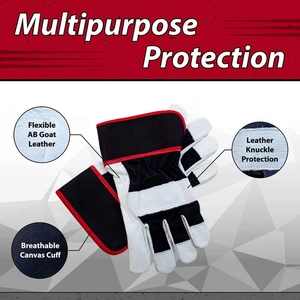 Guantes de Seguridad Industriales de Alta Calidad, Resistentes, de Cuero de Cabra, para Trabajos Domésticos y de Jardinería - Product Image 2