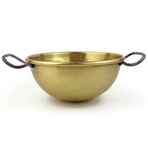 Meilleures ventes : Bols de service en laiton, bols en métal faits à la main couleur or, avec poignée, pour salades et service, Fournitures 2026 - Product Image 1