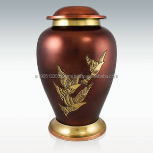 Urnes funéraires en laiton de haute qualité pour cendres humaines, gravées en forme d'oiseau, finition émaillée, design personnalisable, style américain - Product Image 3