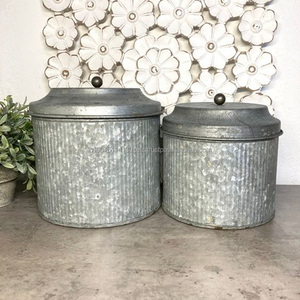 Tarros de almacenamiento de café y té de azúcar de hierro de Metal galvanizado recipiente hecho a mano para cocina de restaurante de Hotel en casa - Product Image 1