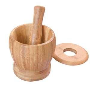 Mortero y Pilón de Madera Tradicionales, Molinillo Ecológico de Cocina, Triturador Manual de Especias, 28 Piezas - Product Image 2