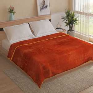 Manta de Forro Polar de Poliéster Súper Suave de Color Naranja Brillante Lista para Enviar Fabricada por Vaibhav Exports - Product Image 1