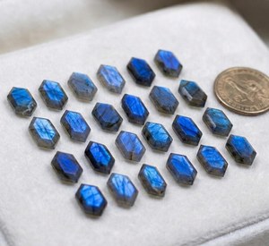 Hermosa Labradorita, Gema Natural con Destello Azul, 8x12mm, Corte Octogonal Alargado, Piedra Suelta para Anillos y Colgantes - Product Image 3