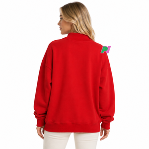 Sudadera personalizada con cuello simulado y letras con apliques de ALABAMA, mapa del estado, forro polar grueso, sudadera extragrande con cuello simulado para mujer - Product Image 3