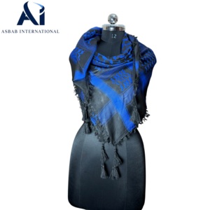 Vente en gros de foulards Arafat Keffiyeh Shemagh Yashmagh en coton, foulard traditionnel arabe, motif géométrique à carreaux, coupe-vent - Product Image 3