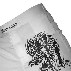 Shorts de boxe pour hommes LAMA INDUSTRIES, blanc et noir, motif dragon, taille élastique, respirant, polyester, équipement d'entraînement toutes saisons - Product Image 6