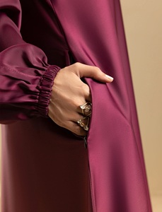 Daily Wear Womens Modest Royal Nida Full Covered Maxi Prayer Wear Saudi Hijab Niqab Front Open Elastic Sleeves Handmade Cotton - Product Image 4