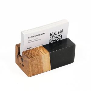 Good Quality Office <b>Table</b> Ware Resin Wood Business <b>Card</b> Holder Wholesale Manufacturer Office Storage Desktop <b>Card</b> Holder - Product Image 2