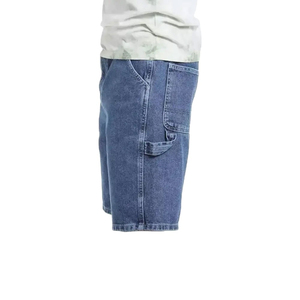 Relaxed Fit Elastic Waist <b>Men</b> Denim Shorts Summer Casual Half Pants Loose Fit Knee Length <b>Men</b> Denim Shorts Light Washed Front - Product Image 6