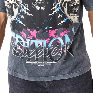 เสื้อยืดโอเวอร์ไซส์ผู้ชายเทรนด์ฮิต ผ้าฝ้าย 100% เนื้อหนา พิมพ์ลายสกรีน เสื้อยืดคุณภาพสูง สตรีทแวร์ - Product Image 3