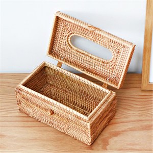 Stylish Tissue Box Natural <b>Rattan</b> Tabletop Organizer Supplier Lightweight Eco Friendly Handmade from Vietnam - Product Image 5