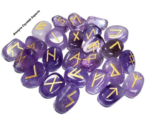 Ensemble de runes spirituelles en améthyste, ensembles de runes naturels, vente en gros de cristaux d'agate, acheter en ligne chez Amayra Crystals Exports India - Product Image 3