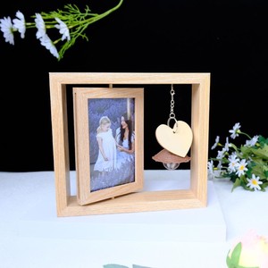 New Arrival Wooden Photo <b>Frame</b> Rectangular Handmade Tabletop Horizontal Creative Heart Pendant Decor - Product Image 3