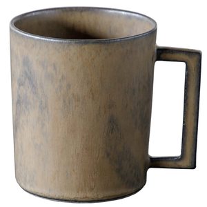 Mug en céramique japonaise RIKIZO 140 ml Fabriqué au Japon Motif terrazzo vintage Gris Blanc Poignée carrée Lave-vaisselle Micro-ondes Boîte cadeau - Product Image 1