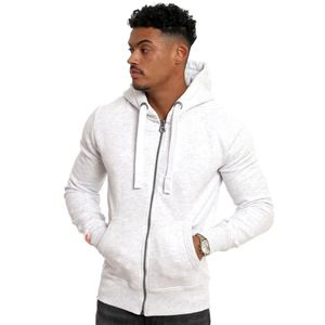 Men's Hooded Zip-Up Sweatshirt Solid Color Regular Sleeve Autumn Wear - Product Image 3